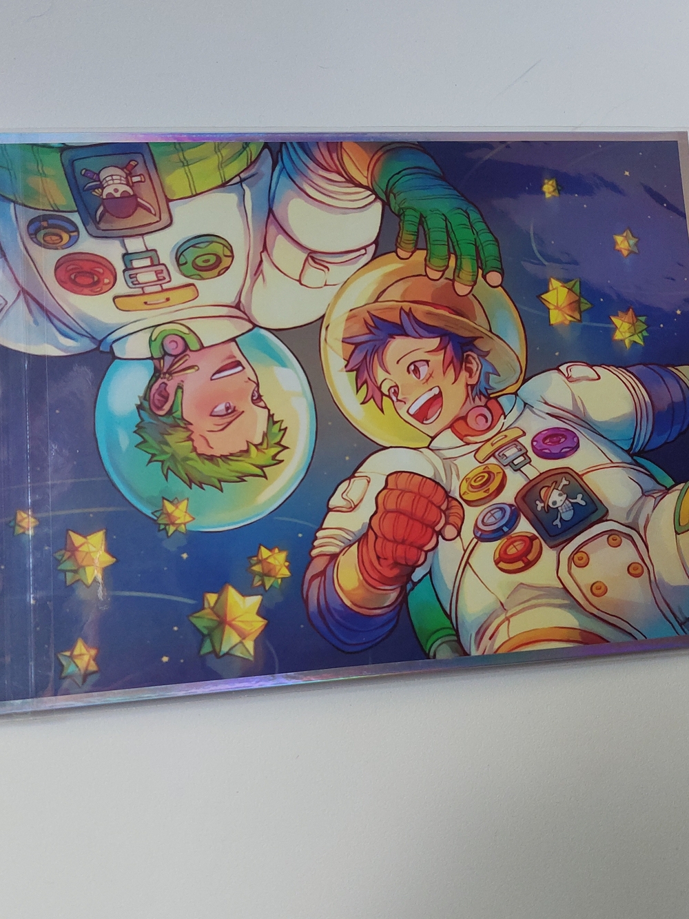 One Piece Luffy Zoro Colorful Astronaut Art Print - Shikishi Board